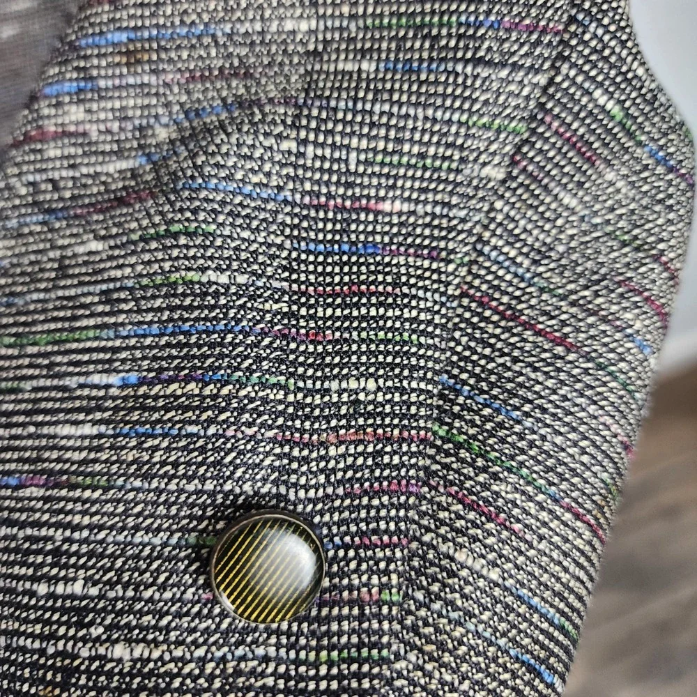Bartolini Blazer Sport Coat 46R Wool Silk Tweed Gray Multi Office Wedding Casual
